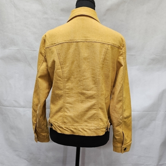 Dressbarn Mustard Yellow Button Up Jean Denim Jacket Size M - Picture 3 of 7